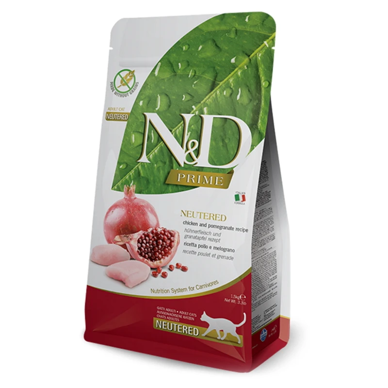 N&D Prime Cat Neutered Chicken & Pomegranate 1,5kg