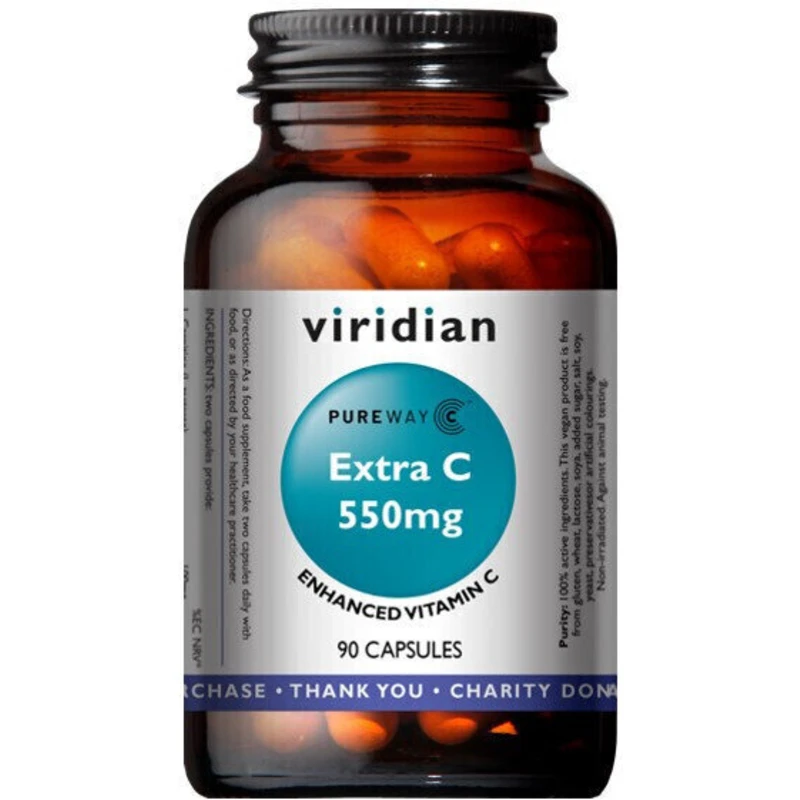 Viridian Extra C (Vitamín C) 550 mg 90 kapslí