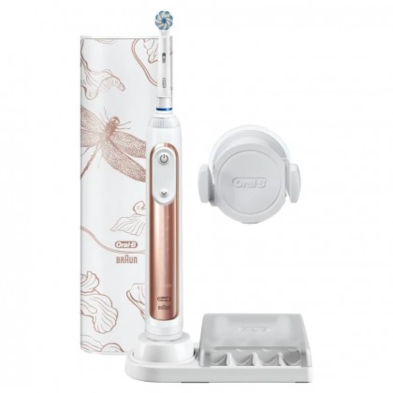 Elektrické kartáčky elektrický zubní kartáček oral-b genius 10000 rose gold se