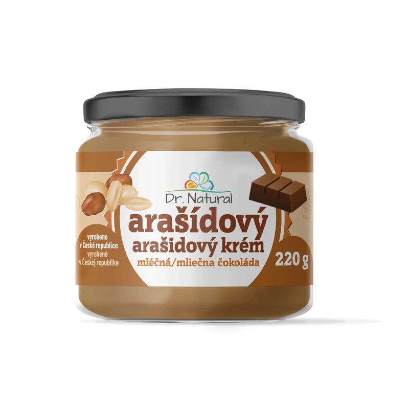 Dr. Natural Arašídový krém s mléčnou čokoládou 220 g