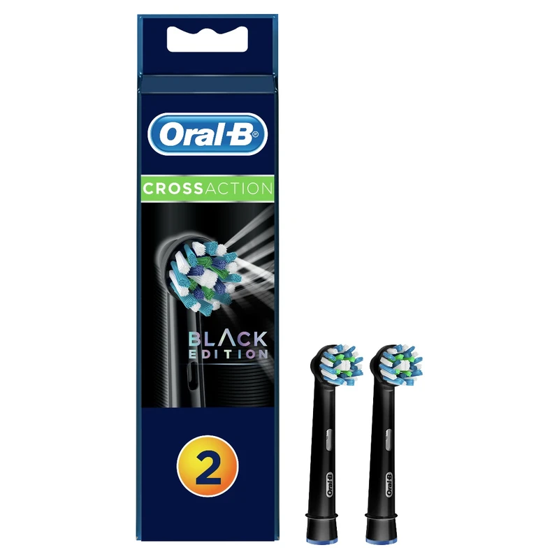 Oral B Náhradní kartáčkové hlavice s technologií CleanMaximiser CrossAction Black 2 ks