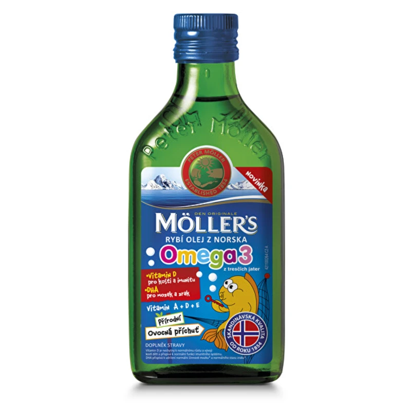 Möller´s Möller`s rybí olej z tresčích jater z Norska s přírodní ovocnou příchutí 250 ml