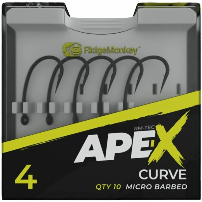 RidgeMonkey háček Ape-X Curve Barbed Velikost 4