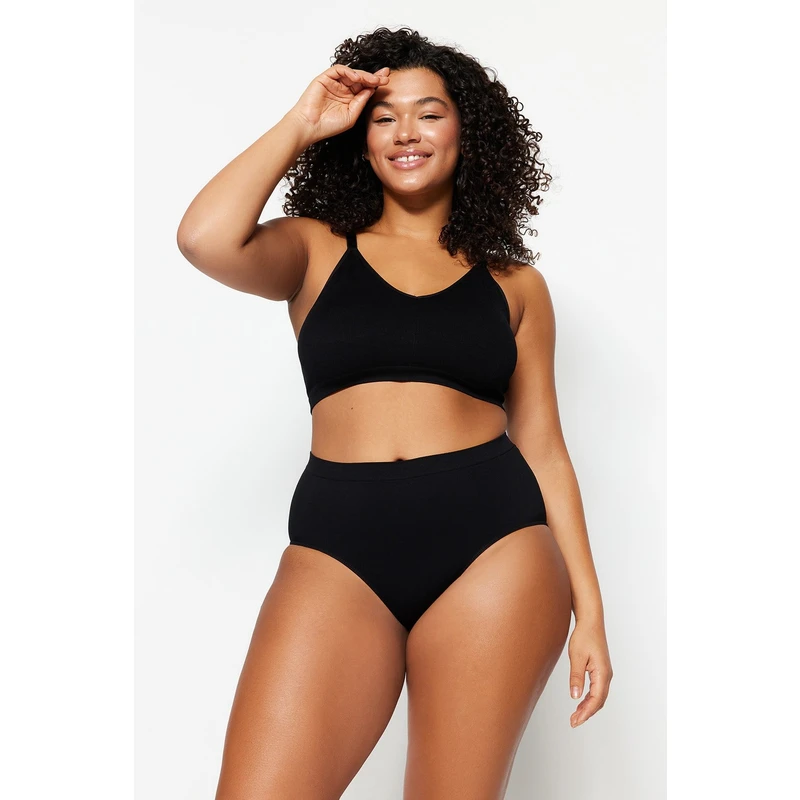 Trendyol Curve Plus Size Underpants - Black - Single