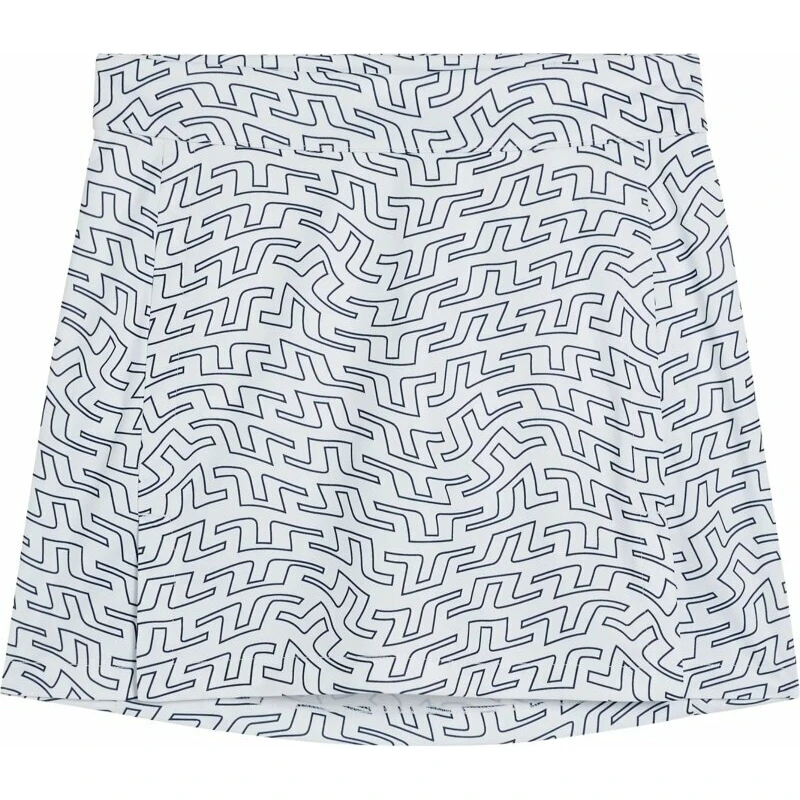 J.Lindeberg Amelie Print Golf Skirt White Outline Bridge Swirl S