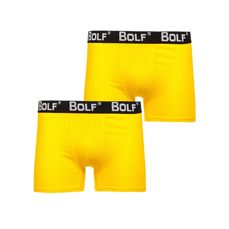 Žluto-neonové pánské boxerky Bolf 0953-2P 2 PACK