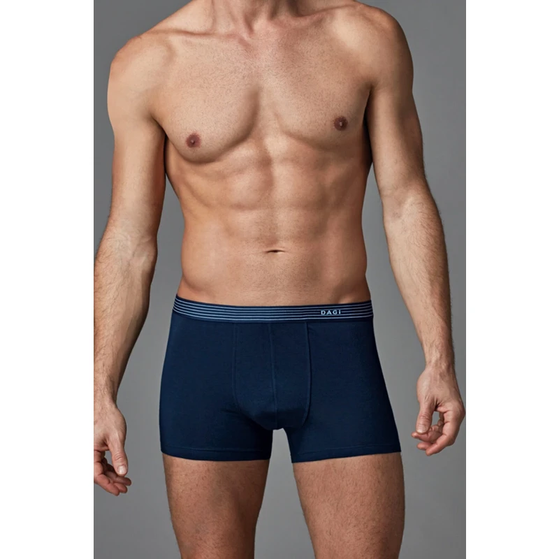 Dagi Navy Blue Combed Cotton Compact Plain Men's Boxer